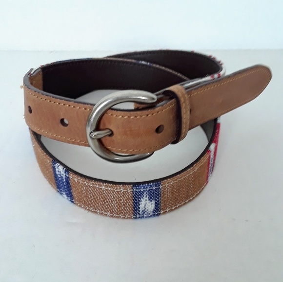 leather belt Accessories - Guatemalan fabric and leather belt